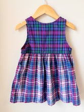 Load image into Gallery viewer, Vintage 90’s OshKosh “Tartan Blues” Plaid Dress 3T
