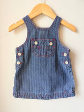 Load image into Gallery viewer, Vintage BabyGap Herringbone Denim Jumper Dress 6-12M
