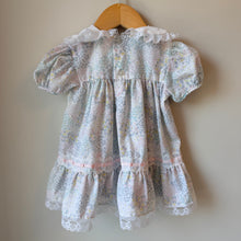 Load image into Gallery viewer, Vintage Jo Joe Fashions Pastel Floral &amp;  White Eyelet Lace Bib Dress 18M
