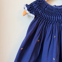 Load image into Gallery viewer, Vintage Embroidered Strawberry Smocked Dress 12-18M
