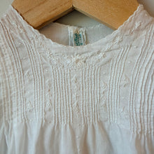 Load image into Gallery viewer, Vintage Handmade Lightweight Cotton Dress Featuring Pin Tucked &amp; Embroidered Bodice 9-12M

