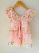 Load image into Gallery viewer, Tulle Embroidered Floral Pink Butterfly Wing Dress 18-24M

