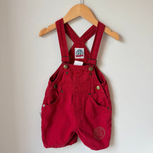 Load image into Gallery viewer, Vintage R&amp;R Kids Red Shortalls Size 2
