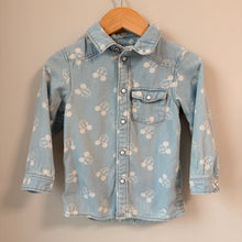 Load image into Gallery viewer, H&amp;M Chambray Mickey Top 12-18M
