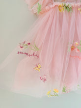Load image into Gallery viewer, Tulle Embroidered Floral Pink Butterfly Wing Dress 18-24M

