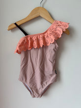Load image into Gallery viewer, *With Tags* Molo Pineapple Ruffle Shoulder Swim Suit Size 3
