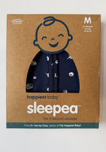 Load image into Gallery viewer, *In Box* Happiest Baby Sleepea Organic Cotton Swaddle 2-4M Midnight Planets
