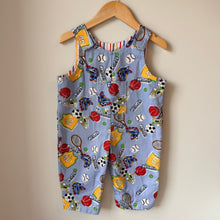 Load image into Gallery viewer, Vintage Handmade Sports Themed Overalls 12-18M
