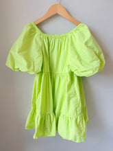 Load image into Gallery viewer, Zara Neon Lime Puff Sleeve Dress Size 8
