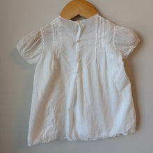 Load image into Gallery viewer, Vintage Handmade Lightweight Cotton Dress Featuring Pin Tucked &amp; Embroidered Bodice 9-12M

