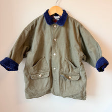 Load image into Gallery viewer, Vintage OshKosh Olive Green Flannel Lined Canvas Barn Coat Size 4
