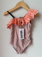 Load image into Gallery viewer, *With Tags* Molo Pineapple Ruffle Shoulder Swim Suit Size 3
