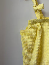 Load image into Gallery viewer, Vintage NoNoNo Butter Yellow Waffle Pants With Suspenders 12-18M
