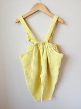 Load image into Gallery viewer, Vintage NoNoNo Butter Yellow Waffle Pants With Suspenders 12-18M
