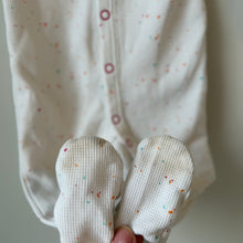 Load image into Gallery viewer, Carter’s Waffle Confettie Footie 6M

