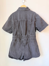 Load image into Gallery viewer, Zara Black Denim Short Romper Size 10
