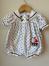 Load image into Gallery viewer, Vintage Sailboat Romper 6-9M
