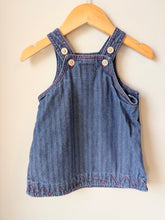 Load image into Gallery viewer, Vintage BabyGap Herringbone Denim Jumper Dress 6-12M
