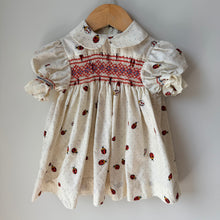 Load image into Gallery viewer, Vintage Smocked Ladybug Dress 12-18M
