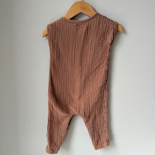 Load image into Gallery viewer, Little Planet Brown Textured Romper 9M

