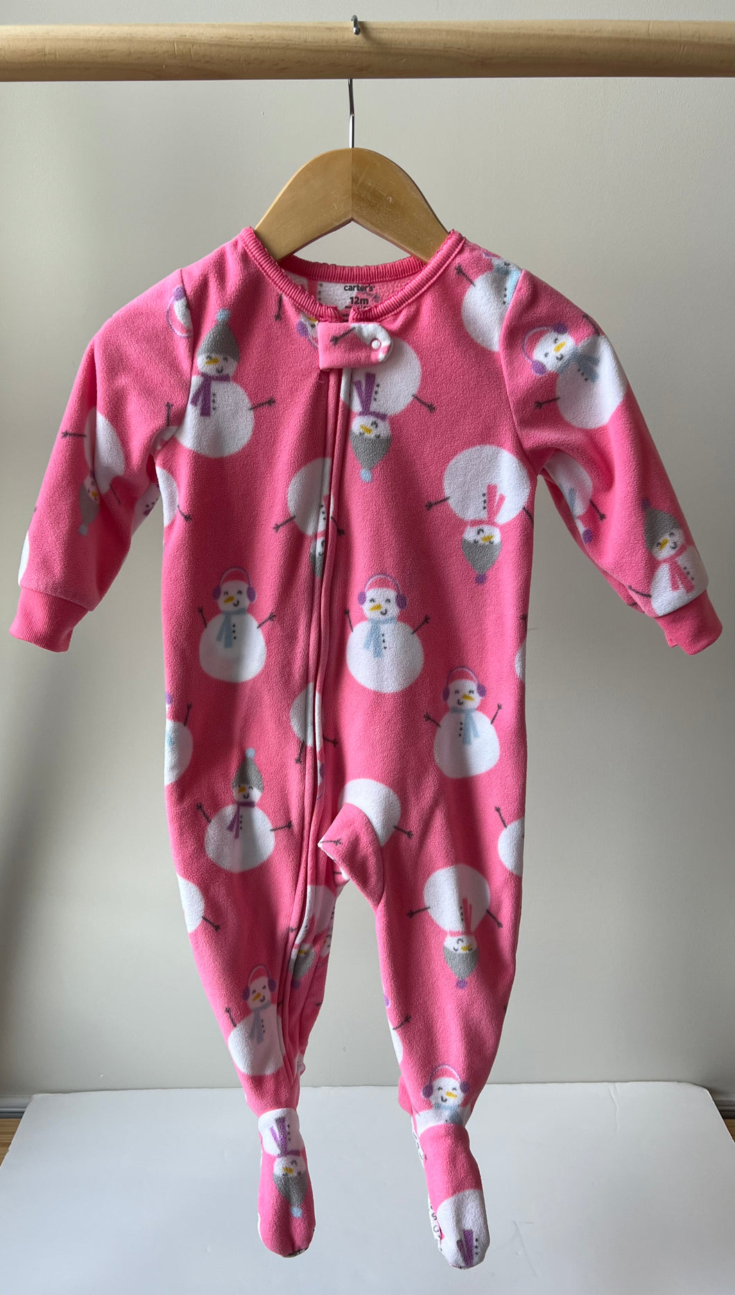 Snowman Fleece Footie 12M