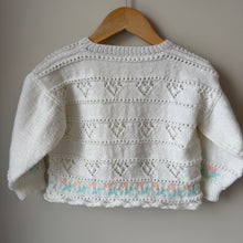 Load image into Gallery viewer, Vintage Heart Eyelet Knit Cardigan Size 2
