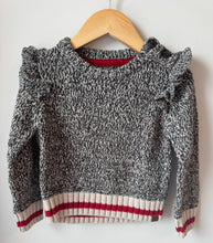 Load image into Gallery viewer, Roots Cabin Knit Ruffle Sweater Size 2T
