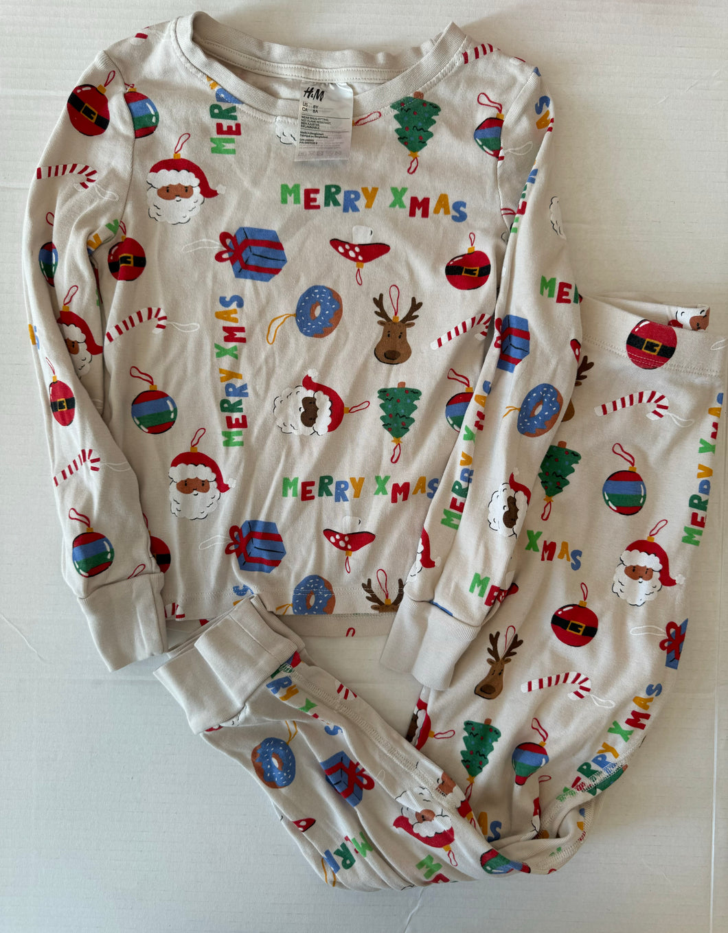 H&M Ornament PJ Set Size 8Y