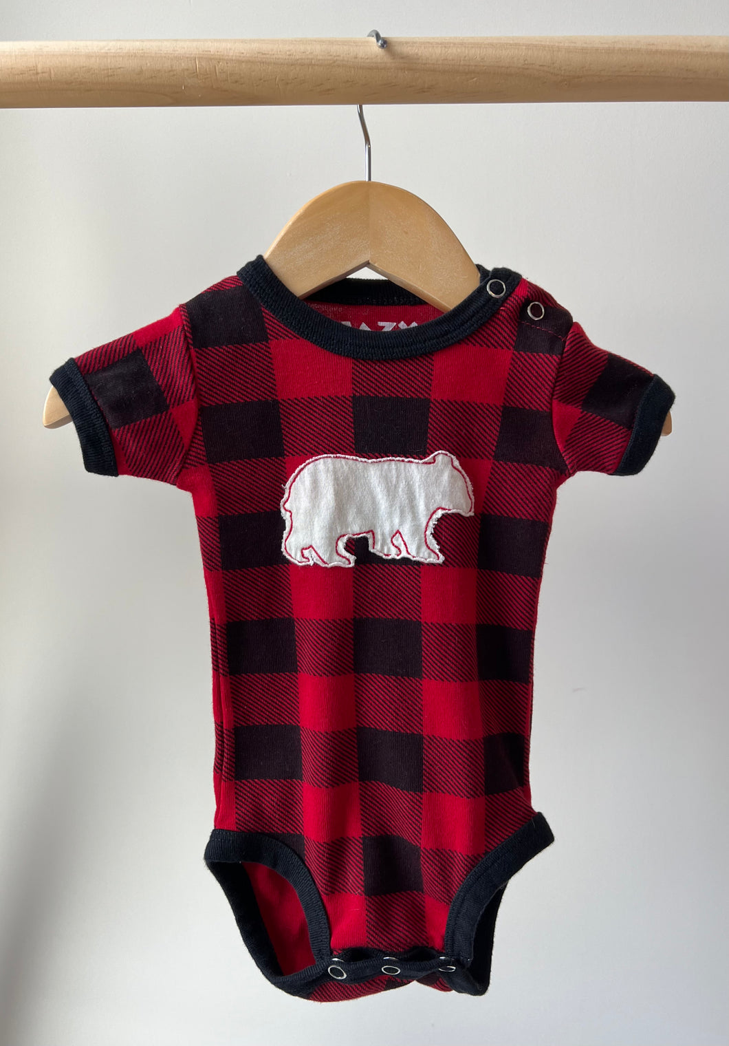 Lazy One Buffalo Check Onesie 6M