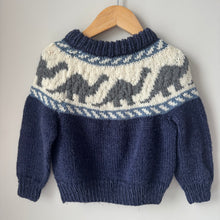 Load image into Gallery viewer, Vintage Handmade Dino Knit Collar Sweater 3-4Y
