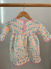 Load image into Gallery viewer, Handmade Knit Bunny Button Dress 12-18M
