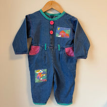 Load image into Gallery viewer, Vintage Denim Patchwork Romper
