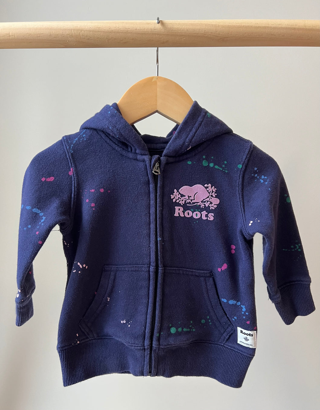 Roots Paint Splatter Hoodie 6-12M