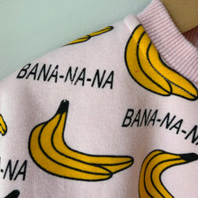 Load image into Gallery viewer, Pink Banana Lined Sweater Romper 3-6M
