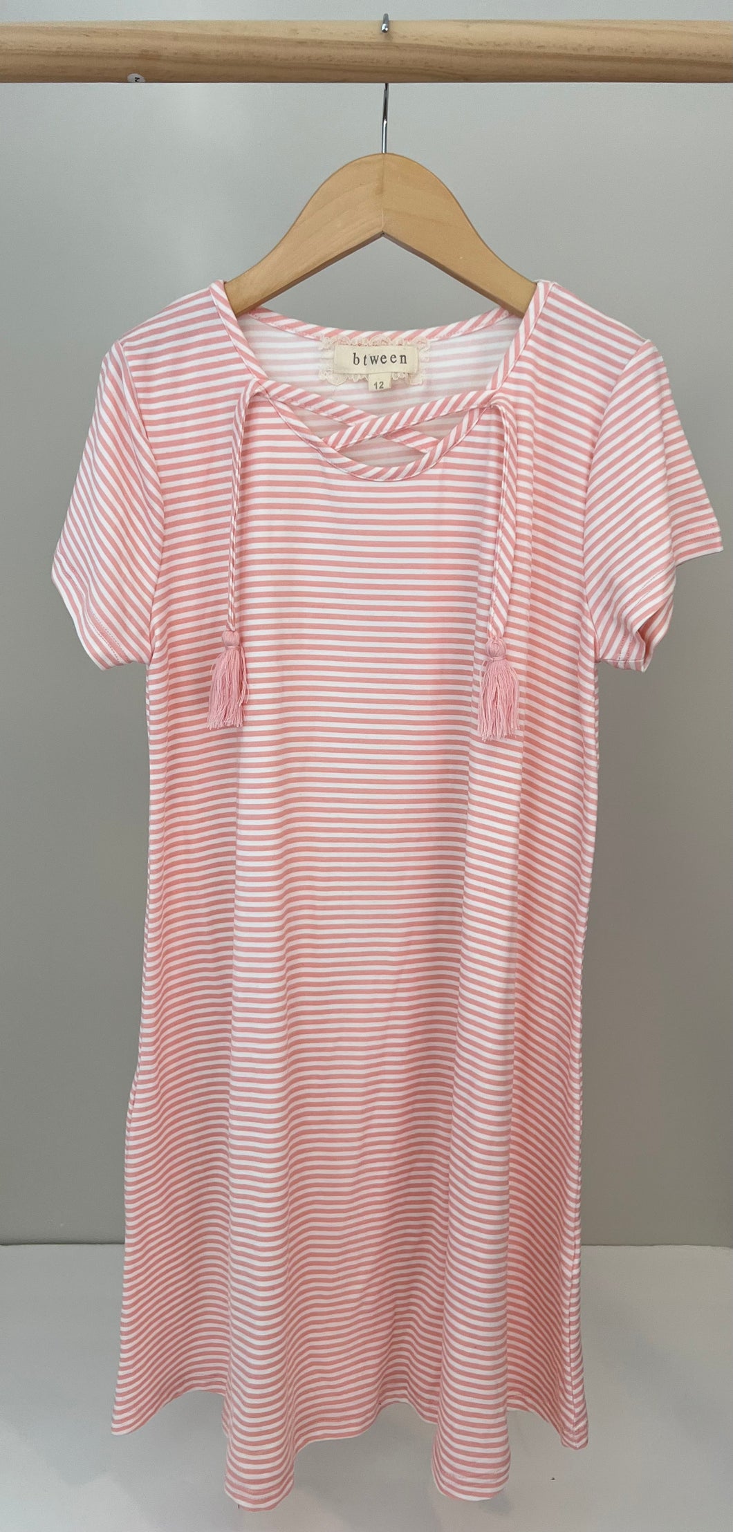 Pink Striped Dress Size 12