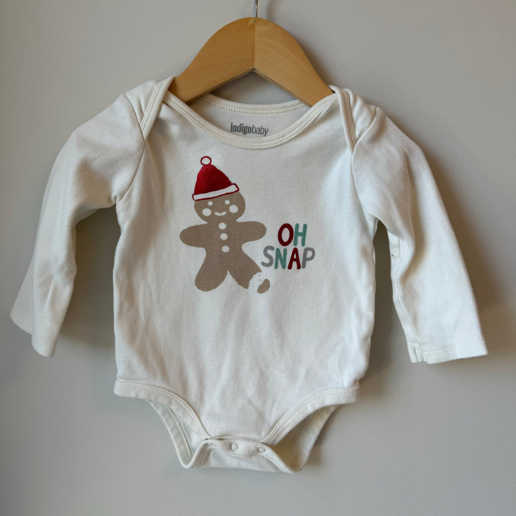 Indigo Gingerbread Man Onesie 6-12M