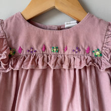 Load image into Gallery viewer, H&amp;M Fine Corduroy Embroidered Dress 6-9M
