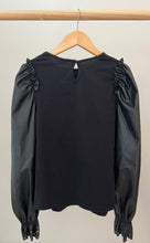 Load image into Gallery viewer, Zara Faux Leather Sleeve Top Size 10
