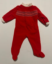 Load image into Gallery viewer, Vintage Red Embroidered Footie NB

