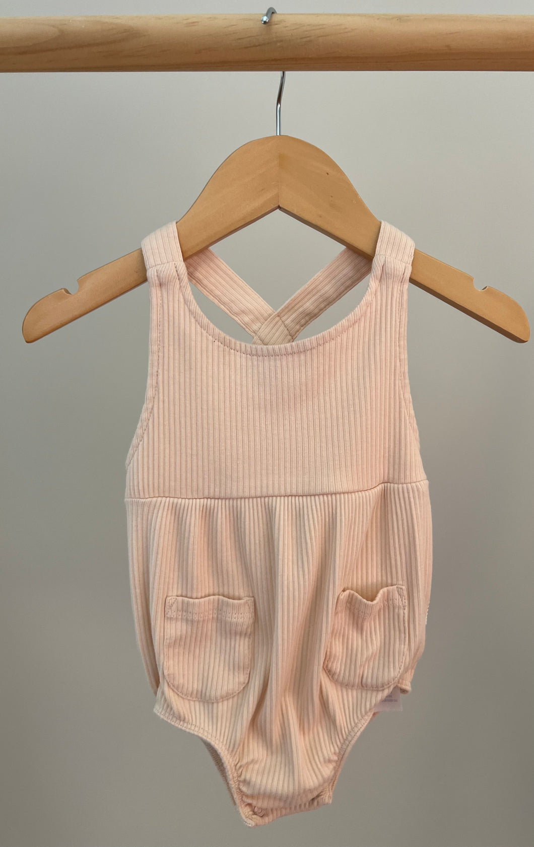Petit Lem Ribbed Romper 9M