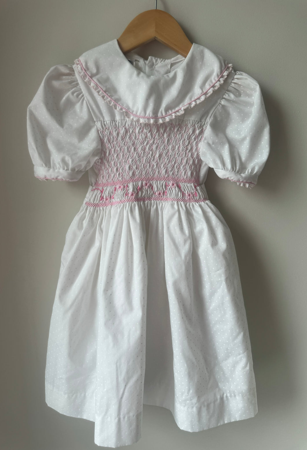 Vintage Polly Finders Hand Smocked Dress 6X