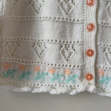 Load image into Gallery viewer, Vintage Heart Eyelet Knit Cardigan Size 2
