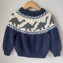 Load image into Gallery viewer, Vintage Handmade Dino Knit Collar Sweater 3-4Y
