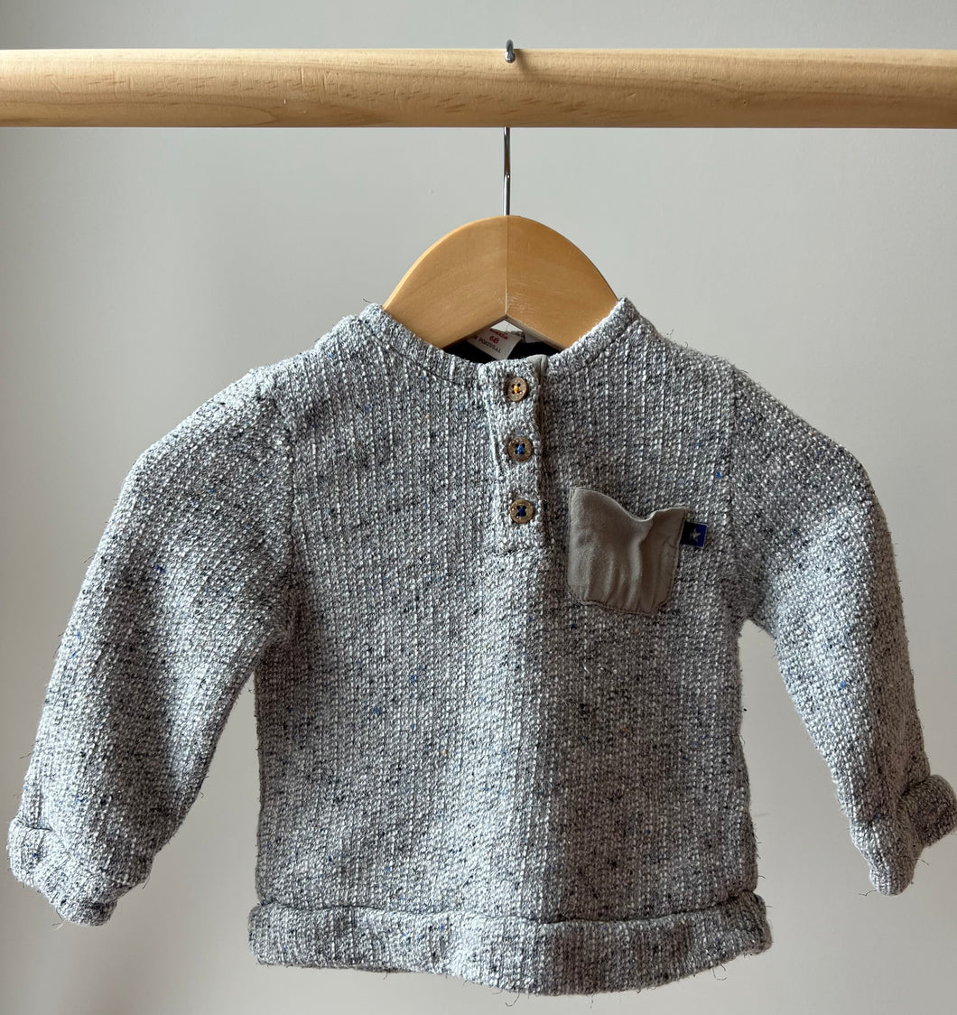 Zara Textured Henley Sweater 3-6M