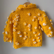 Load image into Gallery viewer, Handmade Pom Pom Bee Cardigan Size 2
