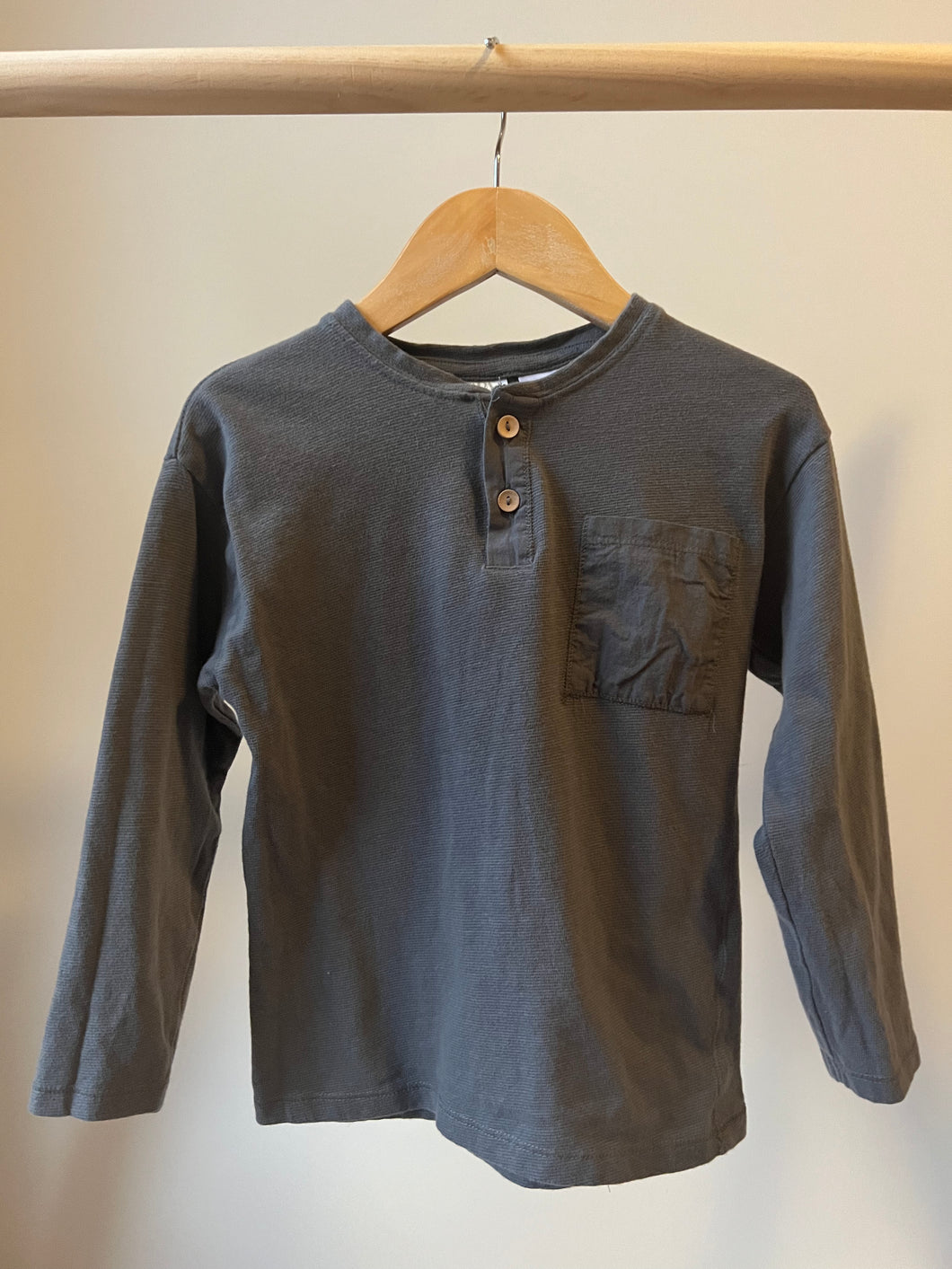 Zara Henley Long Sleeve Tee 4 5Y Second Bloom Clothing Boutique