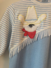 Load image into Gallery viewer, Vintage Cracker Jack Cowboy Knit Romper 12M
