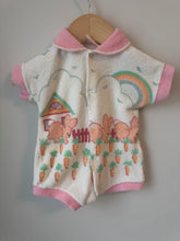 Load image into Gallery viewer, Vintage Snugabye Terry Cloth Bunny Romper 0-3M
