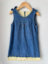 Load image into Gallery viewer, Vintage Embroidered Scalloped Edge Jean Dress 6X
