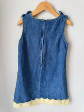 Load image into Gallery viewer, Vintage Embroidered Scalloped Edge Jean Dress 6X
